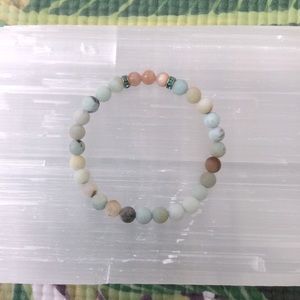 Amazonite/Peach Moonstone Gemstone Bracelet